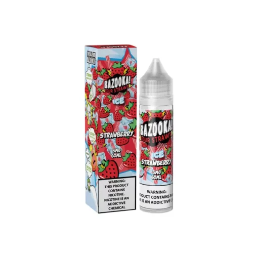 Bazooka MTL Ice Strawberry E-liquid Sour Straws 60ml - بازوكا بريميم ام تي ال فيب ليكويد