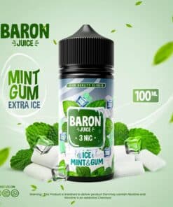 BARON ICE MINT GUM E-LIQUID 3MG 100ML - بارون بريميوم فيب ليكويد