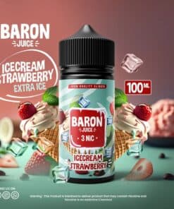BARON ICECREAM STRAWBERRY E-LIQUID 3MG 100ML - بارون بريميوم فيب ليكويد