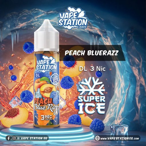 PEACH BLUE RAZZ VAPE STATION SUPER ICE 3MG 60ML ELIQUID