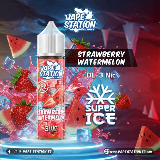 STRAWBERRY WATERMELON VAPE STATION SUPER ICE 3MG 60ML ELIQUID